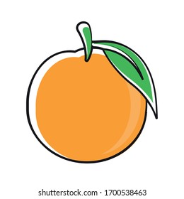 Illustration icon with orange fruit concept.
