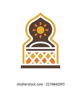 Illustration Icon ornament islamic muslim logo. Ramadaan Kareem.