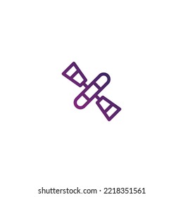 ilustración o contorno de icono en forma de satélite simple