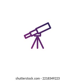 illustration or icon outline in the form of a telescope or binoculars