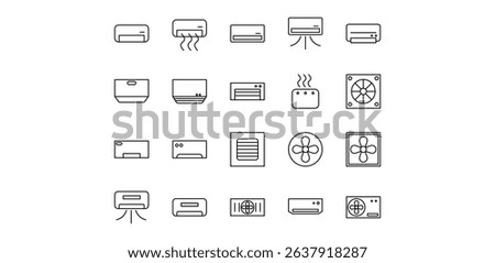 illustration of icon pack air conditioning line