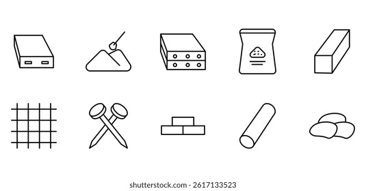 illustration icon pack construction line