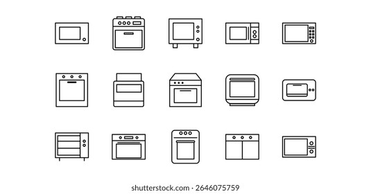 ícone de ilustração pacote forno linha