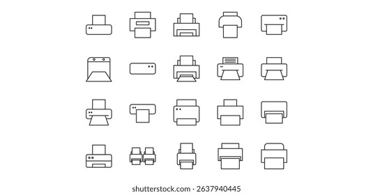 illustration icon pack printer line