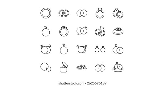 illustration icon pack ring line
