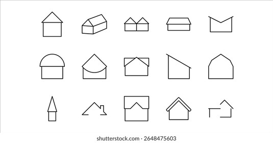 illustration icon pack roof shape line