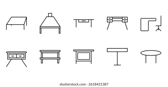 illustration icon pack table line