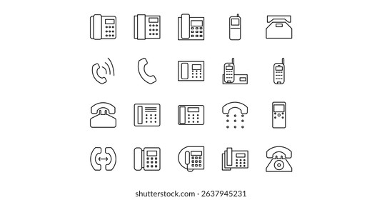 illustration icon pack telephone line