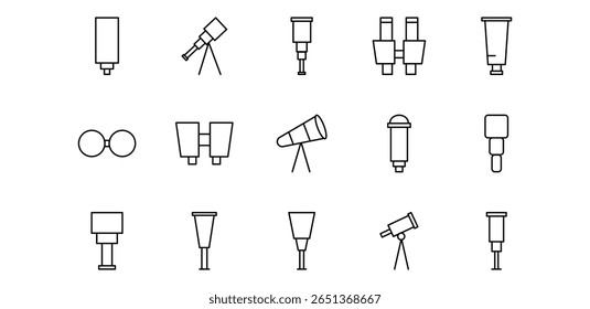 ícone de ilustração pacote telescópio linha