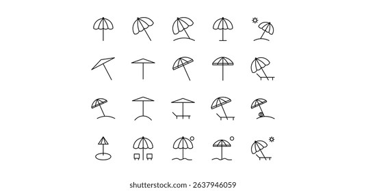 illustration icon pack umbrella line