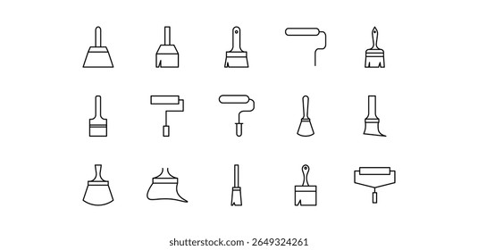 ícone de ilustração pack parede pintura pincel linha