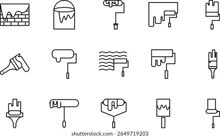 illustration icône pack lignes de peinture murale