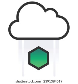 illustration of a icon pc to cloud