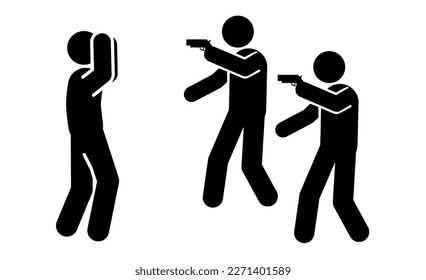 illustration of icon people stealing, robbing, pickpocketing
