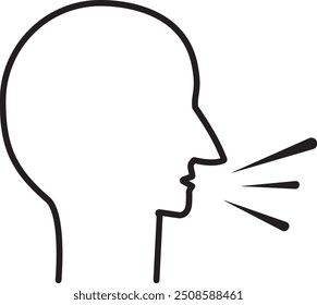 illustration icon of a person shouting very loudly