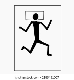 illustration of the icon of a person sleeping on the bed