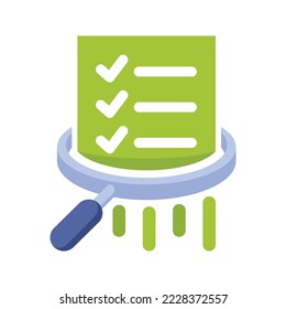 Illustration icon for quick survey analysis, responsive evaluation, responsive review.