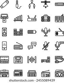 Illustration Icon of Radio in Line Style