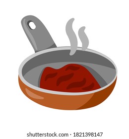 illustration of the icon of the roasted steak on the pan