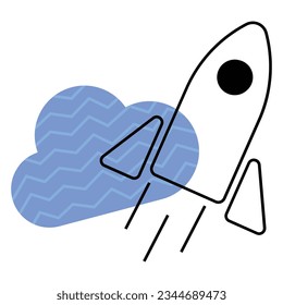 ilustración de un cohete de iconos 