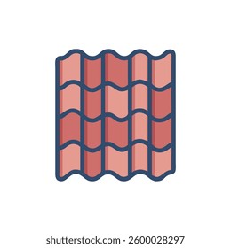 An illustration icon of roof tiles perfect for architectural design.