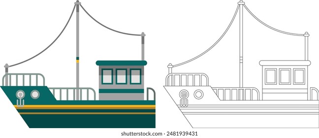 Illustration icon sailing ship vector 