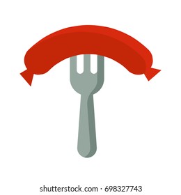 illustration icon for sausage and fork