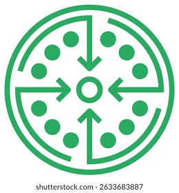 Ilustración de una escala de iconos