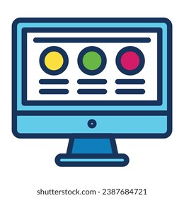 illustration of a icon screen information