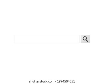 Illustration icon of search box, search window, search engine, internet research (search button with loupe (rounded corners, filled, gray) version).