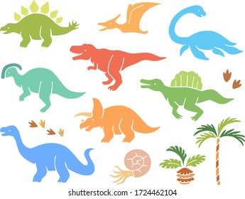 Illustration icon set of dinosaurs