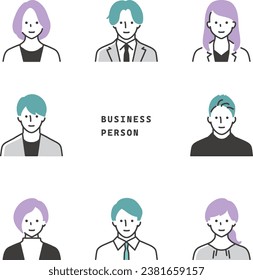 Illustration icon set material of working business people_4