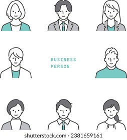 Illustration icon set material of working business people_1