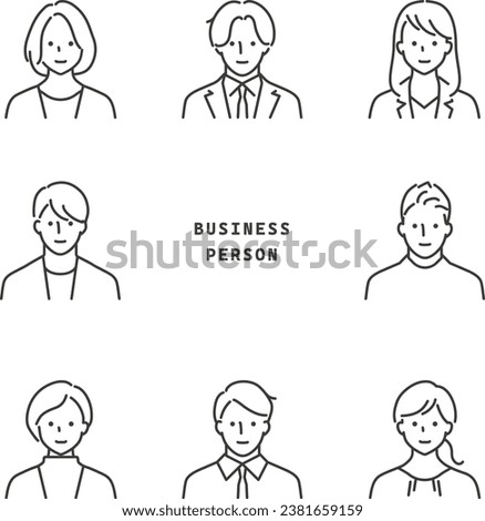 Illustration icon set material of working business people_2