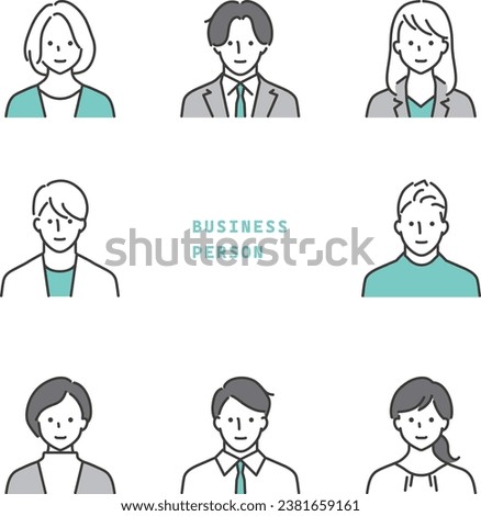 Illustration icon set material of working business people_1