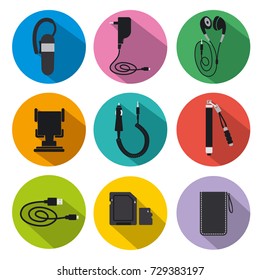 Illustration Of Icon Set Mobile Accessories For Phone