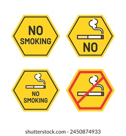 Illustration icon set of non-smoking areas.