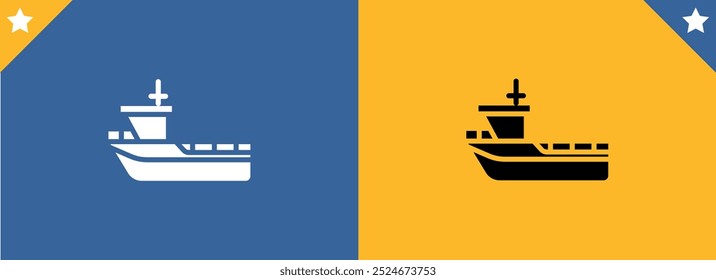 Illustration icon set. Yacht ship, water boat, yacht silhouette.