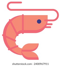 Illustration eines Icon-Garnelen