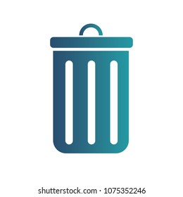 Illustration and icon of smartphone, mobile or web trash. Deleting information from device. Isolated gradient blue icon on white background