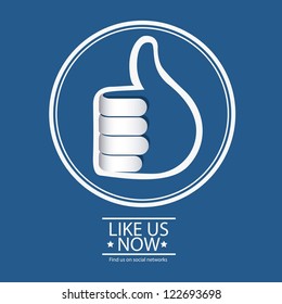 Illustration icon social networks, like us Icons, vector illustration