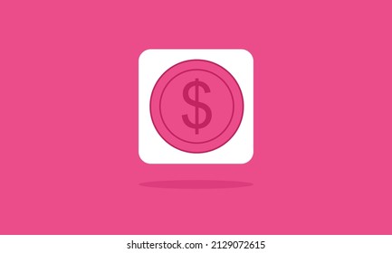 illustration icon style. color pink. flat vector