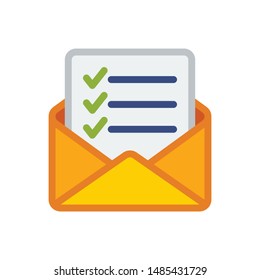 Illustration icon with survey notification letter concept