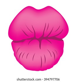 Illustration of icon or symbol of a lip, kiss, lipstick. Ideal for informational and institutional related to love or boyfriend
