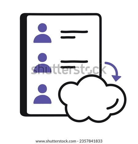 illustration of a icon sync infomation cloud 