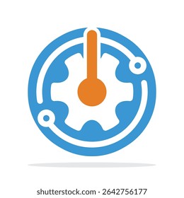 Illustration icon with temperature control management concept.