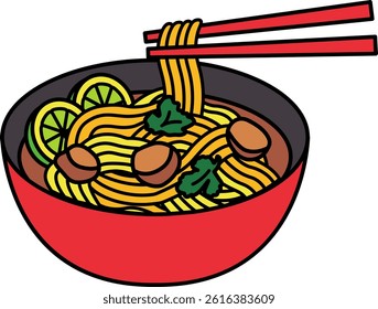 illustration icon of Thai noodles