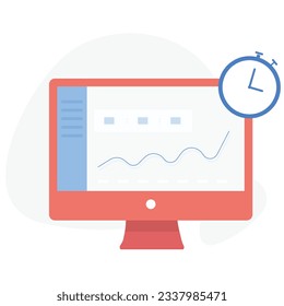 ilustración de un icono de seguimiento de tiempo 