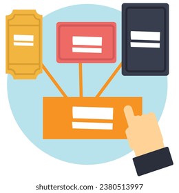 illustration of a icon touch ticket