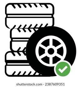 illustration of a icon tyre check